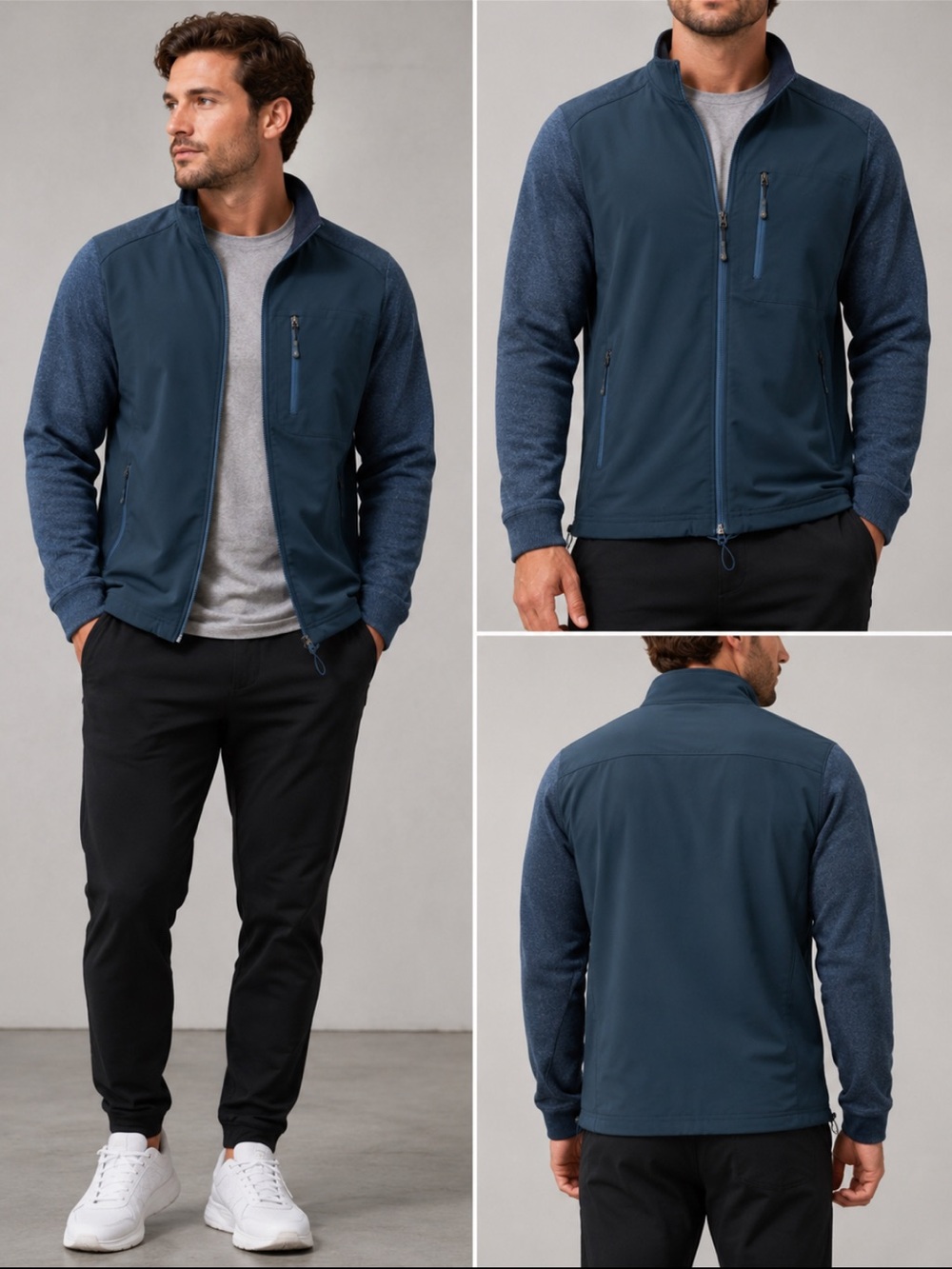 lululemonâ athletica Men's Navy Blue Lightweight Full-Zip Jacket